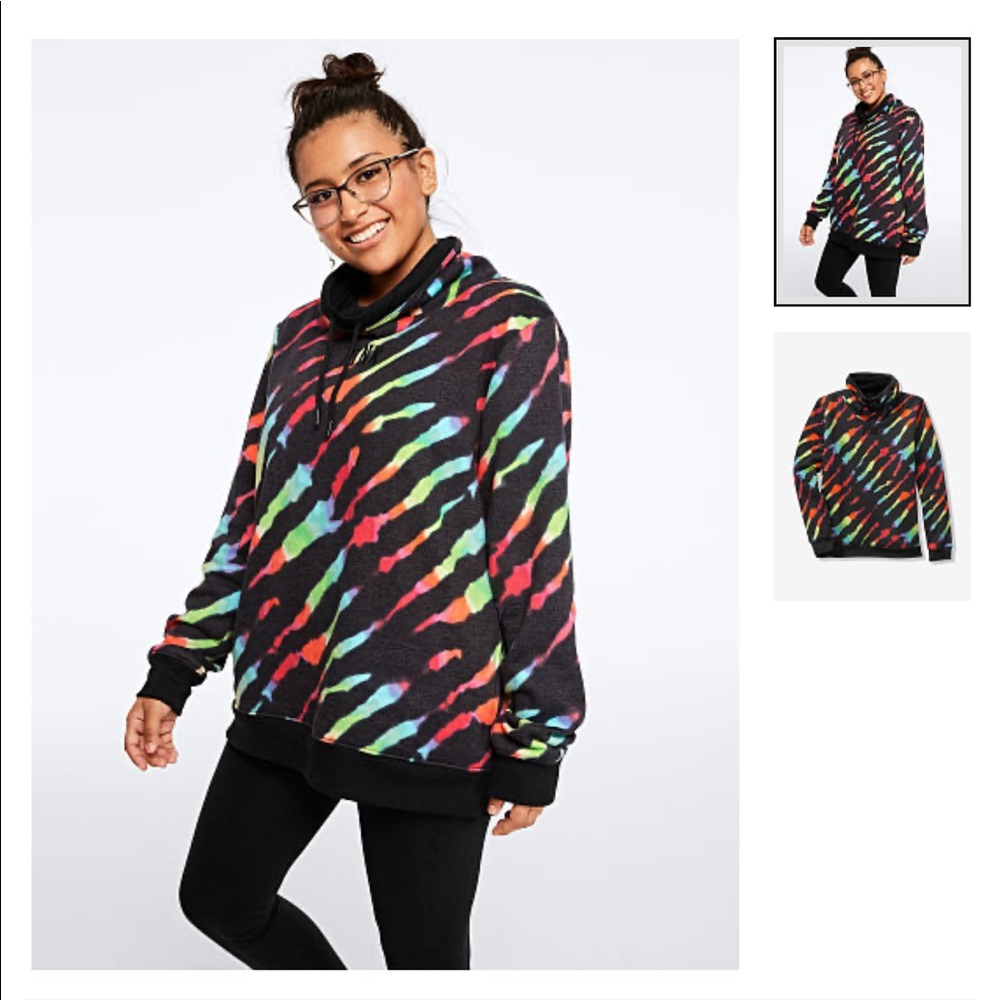 Sherpa Lined Campus Cowl Neck Pullover
